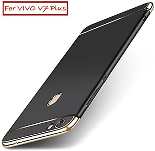 AEETZ Ultra-thin 3in1 Eventual Series Luxury 360 Degree Protection Back Cover For Vivo V7 Plus - Black with Gold