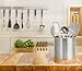 Blissful Home Stainless Steel Kitchen Utensil Holder Caddy - Large enough to hold all your cooking and serving tools - non slip removable base