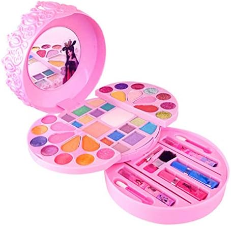 Pillarost 子供メイクアップセット 化粧品おもちゃ 43点セット おままごと 小さい化粧台 女の子向け お姫様 ごっこ遊び 知育玩具 化粧玩具 安全無毒 水洗える お化粧ボックス付き 携帯便利 贈り物 6歳以上お勧め Indees In