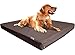 Dogbed4less Extra Large Orthopedic Memory Foam Dog Bed for Large Dogs with Durable Waterproof Internal Case, Removable Washable Denim Cover and Bonus Pet Bed Cover, 47X29X4 Fits 48X30 Dog Crate, Brown