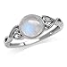 Silvershake 7mm Natural Moonstone 925 Sterling Silver Victorian Style Solitaire Ring