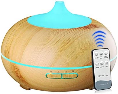 300ML Aroma Diffuser Aromatherapy Wood Grain Essential Oil Diffuser Ultrasonic Cool Mist Humidifier For Home Remote Control,light color,Russian Federation,EU