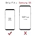 UARMOR Case for Samsung Galaxy S8, Luxury Glitter Bling Rugged Shockproof Dirtproof Stand Hybrid Slim Sparkly Shiny Faux Leather Chrome Hard Case Cover, Black