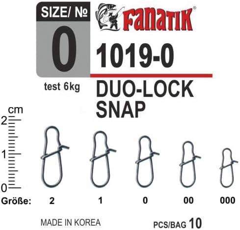 FANATIK Duo-Lock Snap 1019 Size 000, 00, 0, 1, 2 Fast Fishing Connector