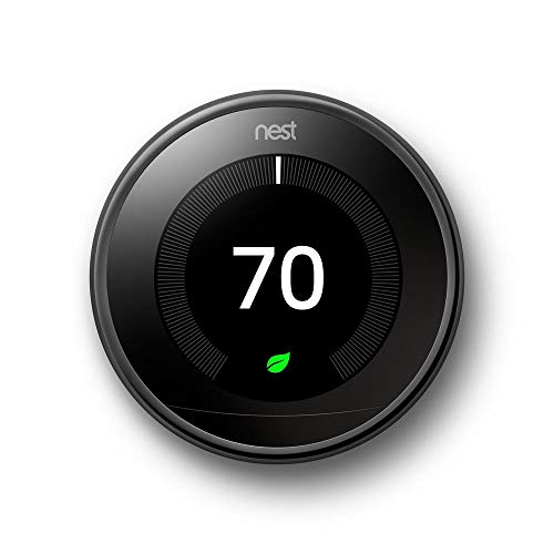 Nest Smart Learning Wi-Fi Programmable Thermostat, 3rd Gen, Mirror Black (T3018US)