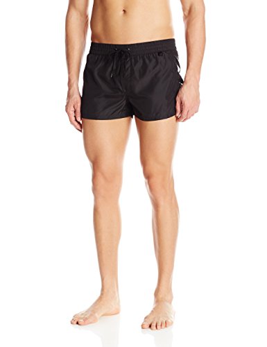 Diesel Men's Sandy 2 Inch Quick Dry Fold and Go Swim Trunk, Black, Large