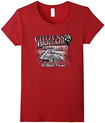 Womens Citizens Brigade "13 Shiny Guns" Album Graphic TShirt Large Cranberry
