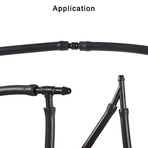 BingSnow 30 Pcs Windshield Washer Hose Connectors, Universal Black