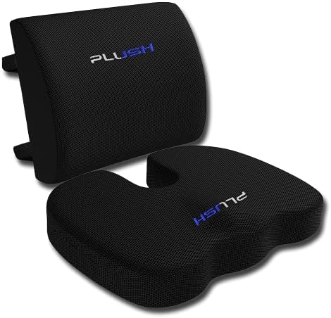 Lumbar Support Pillow for Chair and Memory Foam Coccyx Seat