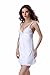 Barelove Women Sexy Lingerie Chemise Lace Babydoll Full Slip Lounge Dress Outfit (Middle, White)