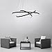 UNITARY Brand Modern Black Acrylic Remote Control Nature White and Warm White Dimmable LED 3 Rings Dining Room Kitchen Pendant Light Max 90W Painted Finish