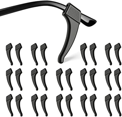 HARFINGTON Silicone Eyeglass Temple Grips – 10 Pair Anti-Slip Ear Grip Retainers For Glasses & Sunglasses (8mm Hole)