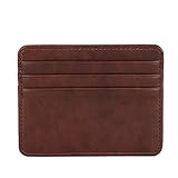 Slim Genuine Leather Wallet Minimalist Money Clip Pocket Wallet, Card Holder
