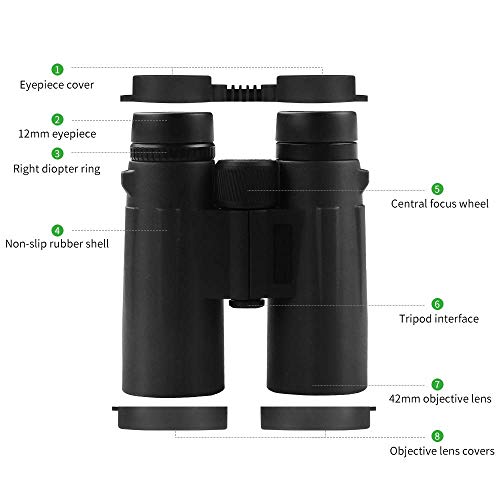 12x50 Powerful Binoculars for Adults, Durable Clear Full-Size Binoculars for Bird Watching Football Safari Sightseeing Climbing Hiking Hunting Traveling Sport with Low Light Night Vision - Thumbnail 4