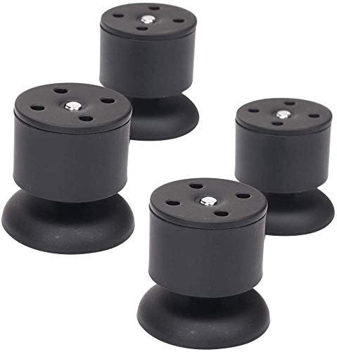 Set of 4 Cabinet Legs Metal Furniture Legs Desk Table Legs Metal Round Black Sofa Leg with Stainless Steel Screws for Home Kitchen