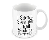 Geek Details I Solemnly Swear That I Will Smash The Patriarchy Coffee Mug, 11 Oz, White