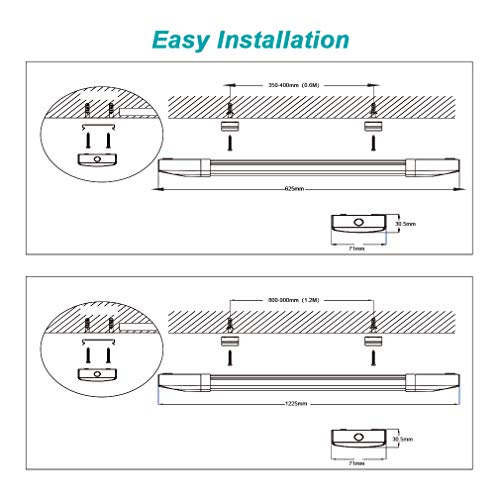 Anten LED Feuchtraumleuchte Flache (3CM Höhe) 60CM 18W Neutralweiß 4000K, Led Röhre Reihenschaltung Werkstattlampe IP65… – Bild 4