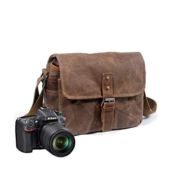 LGYKUMEG Kameratasche Wasserdicht Spiegelreflex,Messanger Bag,for System Cameras Beautiful Camera Bag,Kaffee – Bild 4