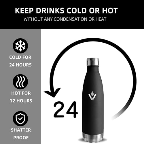 Botella Agua Acero Inoxidable, Botella Termica 500ml Sin BPA, Conserva 12 Horas Caliente, 24 frio, Prueba de Fugas Termo, Reutilizable Cantimplora Termica para Niños, Bicicleta, Senderismo