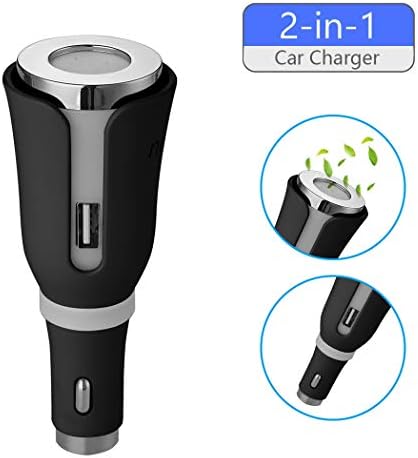 2 in 1 Car Charger Purifier Dual Port USB Car Adapter Compatible for iPhone and Android Car Air Freshener Ionic Air Purifier Remove Dust Pollen Smoke and Bad Odors-Available for Your Auto or RV