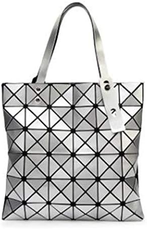 MJFO Handbag Handbag Bao Bag Female Folded Geometric Plaid Bag Tote Women Handbag