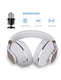 Riwbox XBT 780 V4.2   Auriculares Bluetooth inalámbricos con micrófono y control de volumen para PC, teléfonos móviles, TV (dorado)