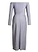 Ouregrace Womens Off Shoulder Metallic Glitter Ruched High Slit Evening Party Cocktail Dress (Grey, (US 4-6) S)