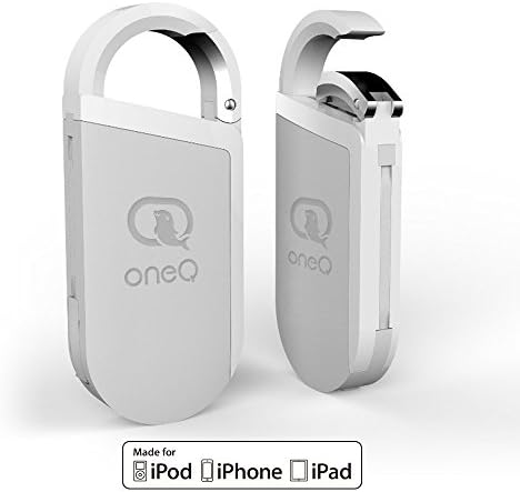 OneQ Lightning Flash Drive, OneQ Key chain 3 in 1 External Storage Memory Stick Lightning / OTG Connector with Power Station for Apple iOS iPhone iPad Mac PC (White 16GB)