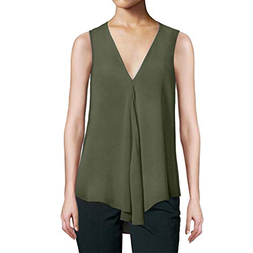 YEZIJIN Womens Fashion Short Sleeve Embroidery Print Short Sleeve Summer Top Tank 2019 Under 10 Dollars Army Green - Thumbnail 4