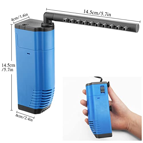 HITOP Submersible Aquarium Internal Filter, Adjustable Underwater