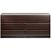 Modern Danish 6-Drawer Long Dresser Brown Espresso Chocolate Wooden Wenge Bedroom Furniture