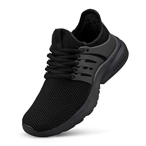 domirica Boy Sneakers Kids Breathable Knit Sneakers Lightweight Running Shoes Black 3 Big Kid