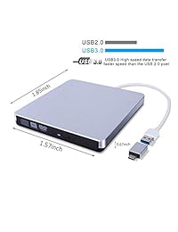 Guamar USB C Superdrive de aleación de aluminio externo DVD CD Drive USB DVD externo CD + -RW quemador reproductor compatible PC MacBook Laptop Windows 10 8 7 Vista Mac