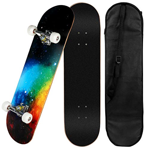 E EVERKING Skateboard 7 Layers Decks 31"x8" Pro Complete Skate Board Maple Wood Longboards for Teens Adults Beginners Girls Boys Kids - Thumbnail 2