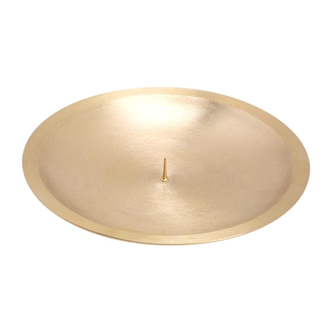 NKlaus Candle Plate with Spike Ø 16 cm Brass gold matt Candle Holder Candle Coaster 10570