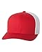 Flexfit Structured Low-profile Trucker Cap, One Size (Red/White)