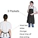 LOYHUANG Total 6PCS Black Apron for Wowen Adult Unisex with 2 Pockets-Chef Cooking Baking Kitchen Restaurant Crafting Painting Party Aprons