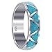 Southwestern Style Turquoise Gemstone Sterling Silver Band Unisex Ring
