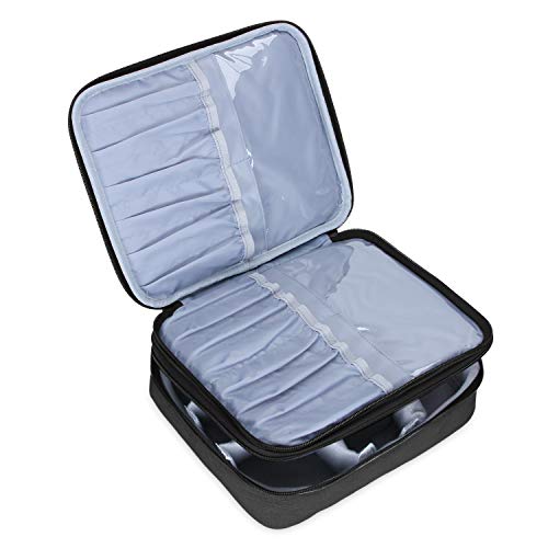 Teamoy Travel Makeup Brushes Bag(up to 10"), Professional Makeup Train