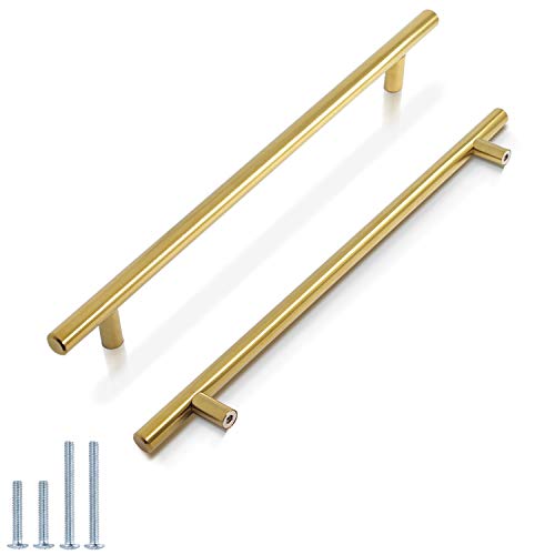 tiradores de mueble metal 320mm (254mm e/ agujeros) dorados