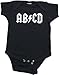 Ann Arbor T-shirt Co. Unisex Baby AB/CD Funny Infant Rock and Roll One Piece-Newborn Black