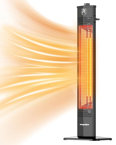 Encyclpo Patio Heater for Outdoor Use,1500W Infrared, 36 in Portable Tower Heater,