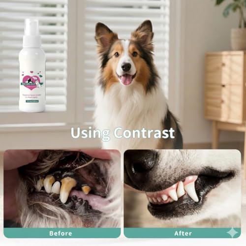 Srcasy DentaClean Spray for Dogs & Cats, No-Brush Plaque & Tartar Remover, Breath Freshener, Dentaclean for Dogs, Supports Daily Denta Hygiene, Easy Spray Use, 100ml