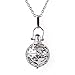 Elegant Lava Stone Aromatherapy Gem Essential Oil Diffuser Orb Necklace w/ Sapphire Jewel + Bead Set (25-inch chain)