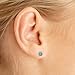 3 mm Petite Round Blue Topaz Stud Earrings in 14k White Gold