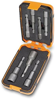 Beta 8620950 Model 862 F/A7 Set of 7 Magnetic Bit Hexagon Socket, In Plastic Case, 1/4 Hex, White, Variety Pack