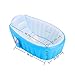 Biubee Baby Inflatable Bathtub - Air Bath Basin with Inflator Pump & 6pcs Colorful Ocean Balls, Non Slip with Soft Cushion Foldable and Portable Suitable for Swimming Pool & Travel(Blue)