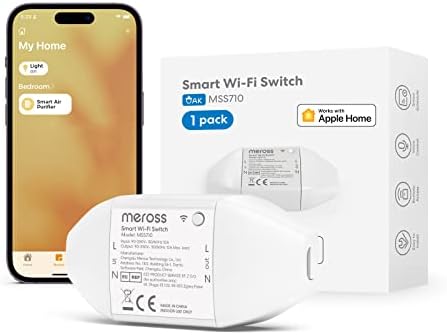 Meross WLAN Switch Works with Apple HomeKit, Smart Switch Remote
