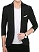 DAVID.ANN Men's Slim Fit One Button Casual Blazer Jacket,Black,Small