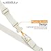 White Gray Lanyard Soft Nylon Neck Strap, Length Adjustable 14'' to 21'' Quick Release Buckle for Badge ID Holder Keys Whistle Cell Phone